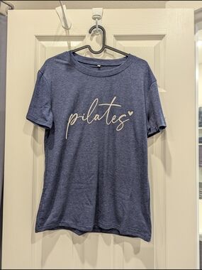 Pilates Script Tee - Navy Blue